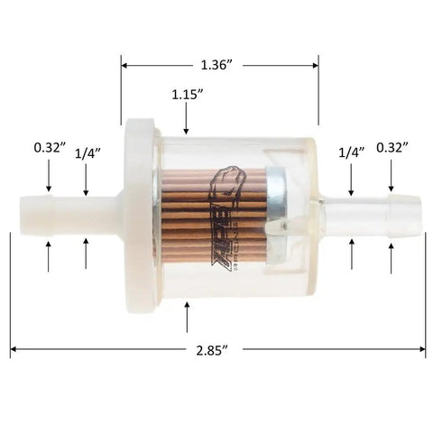 Inline Fuel Filter Replacement For Small Engines And Motorcycles Lawn Mowers Pack Of Two Quarter Inch Fuel Line Compatible High Flow Universal Filter For Better Performance And Reliable Fuel Delivery