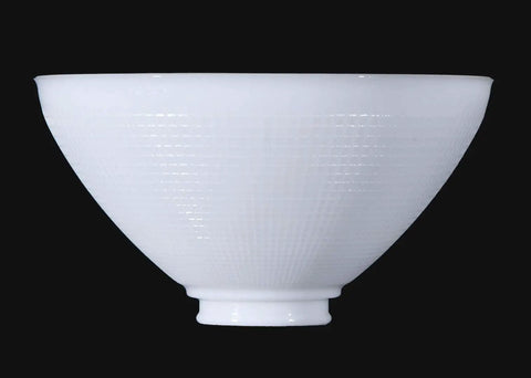 10 Inch White Opal Glass Reflector Shade With Waffle Pattern Glass For Floor Lamps And Mogul Sockets, IES Style Lip Fitter