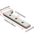 360 Degree Rotatable Inset Offset Pivot Door Hinge For Cabinets And Cupboards Built Tough Durable 201 Stainless Steel With Brushed Silver Finish 100mm Length 32mm Width 3mm Thick Rust And Corrosion Resistant 10 Pieces By MroMax, side view.
