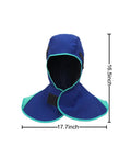 Heavy Duty Built To Last Welding Hood With Heat And Abrasion Resistant Fabric, Full Coverage Head Cover With Neck Drape, Dimensions Shown