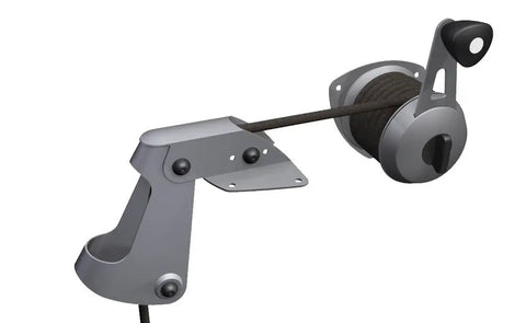 Heavy Duty Anchor Lift System For Boats That Drops Lifts And Stores Your Anchor Easily Built From Heavy Gauge Steel With Self Lubricating Nylon Wheels Mounts On Bow Or Stern And Handles One Hundred Feet Of Three Sixteenth Inch Line Attwood side view