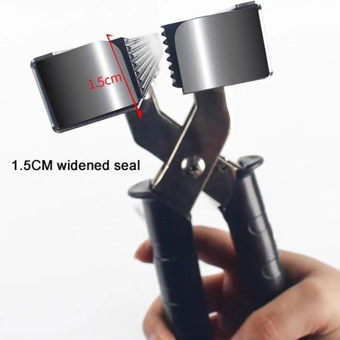 Heavy Duty Heat Sealer Machine With Adjustable Temp Control And Safety Bracket For Secure Bag sealing Across Various Materials Including 200MM Width For Home And Kitchen Use, 1.5CM wide sealing area.