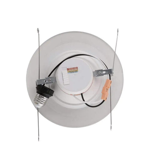 5/6 Inch Matte White Integrated LED Recessed Trim 5-Way Dimmable Kit, 700 Lumen, ENERGY STAR Rated, Wet Location Compatible, back view