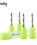 Downcut Spiral Double Flute CNC Router Bit Set One Eighth Inch Shank Tungsten Carbide End Mills for Wood Plastic Aluminum Five Pack