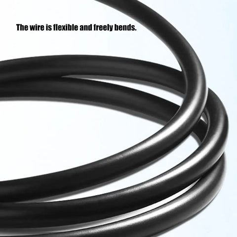 Slick Touch Dimmer Power Extension Cable With Heavy Duty Flexible PVC Cord coiled showing flexibility for easy routing in lighting projects.