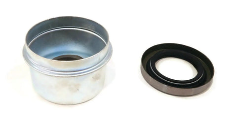 Grease cap and double-lip seal for Four Pack Trailer Axle Kits With Four On Four Inch Bolt Idler Hub And One And A Quarter Inch Round BT8 Spindle For 1250 Pound Hub Capacity On 2000 Pound Axle Ready To Install
