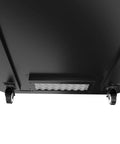 Heavy Duty 12U Soundproof Server Rack Cabinet With 35 Inch Depth And Beast Mode Cooling Fans, featuring lockable wheels and cooling vents.
