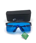Premium He Ne Laser Safety Glasses 632.8Nm Hella Clear Lenses EN207 Certified Eye Protection with blue lenses and carry case.