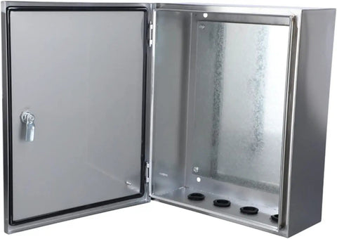 Heavy Duty Stainless Steel Outdoor Electrical Enclosure Box IP67 Weatherproof Junction Meter Box Wall Mounted With Mounting Plate For Indoor Outdoor Power Distribution Cabinet open stainless steel box