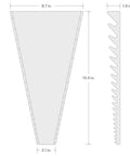 Diagram of 19 Tool Wrench Organizer Rack For 1/4 To 1-1/4 Inch Wrenches, Red Finish, with Quick Access Slots and measurements visible.