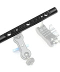 2 Pack 15mm Cheese Rod With M12 Threads And 1/4 3/8 Screw Holes, Aluminum Camera Rail Support For DSLR Rigs And Matte Boxes, showing side view with mounting holes.
