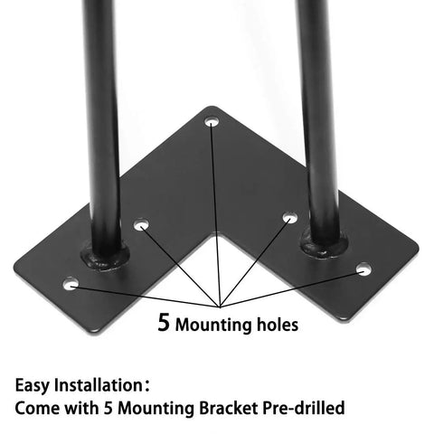 Close-up of 5-hole mounting bracket for 28 Inch Metal Hairpin Table Legs Set Of 4 For DIY Coffee Tables Desks Nightstands