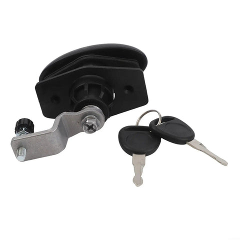 Rugged Heavy Duty Tubular Cam Lock For RV Cabinets And Toolboxes, Zinc Alloy Lock With 2 Keys, Black Finish, Side View