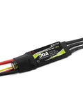 Mantis Slim G2 30A ESC For RC Airplane 2 To 4S With 6V 3A SBEC visible with connected wires and label details