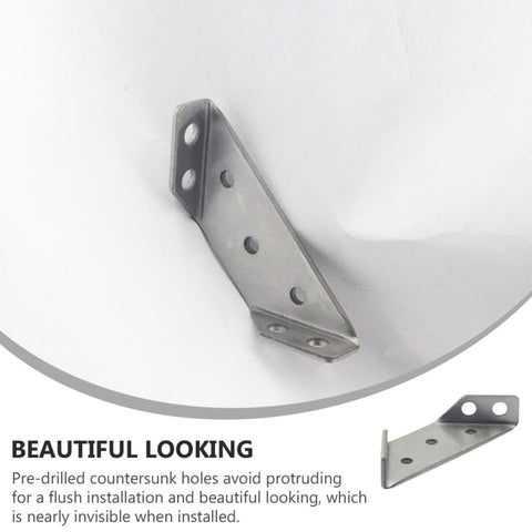 Heavy Duty Corner Braces Pack Of 10 Trapezoid Stainless Steel Angle Brackets With Pre Drilled Countersunk Holes