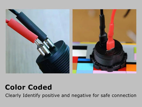 Waterproof Heat Shrink Tubing Kit With 270 Pieces showing color-coded connections for easy wiring in auto and industrial projects.