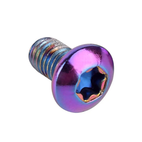 12Pcs M5x10mm Disc Brake Rotor Bolts For MTB Torx T25 Screws Rainbow Finish High Strength Alloy Steel Lightweight