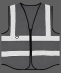 White High Visibility Safety Vest With Five Handy Pockets And Hella Bright Two Inch Reflective Strips Ultra Light Breathable Build Designed For Crew Leaders And Daily Site Rounds Large view showing front with reflective strips and zipper.