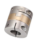 Heavy Duty Stainless Steel Flexible Shaft Coupler 5Mm By 8Mm Bore Oldham Rotary Link For CNC Gearbox, angle view.
