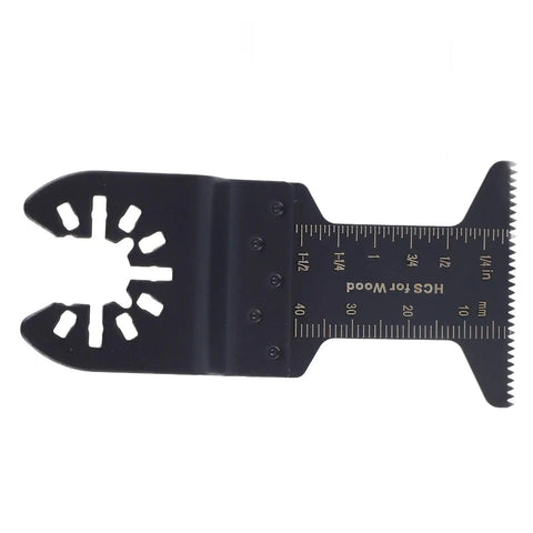 Universal Oscillating Tool Blades Set, 20 Piece Carbon Steel Pro Grade Blades for wood with length marks visible