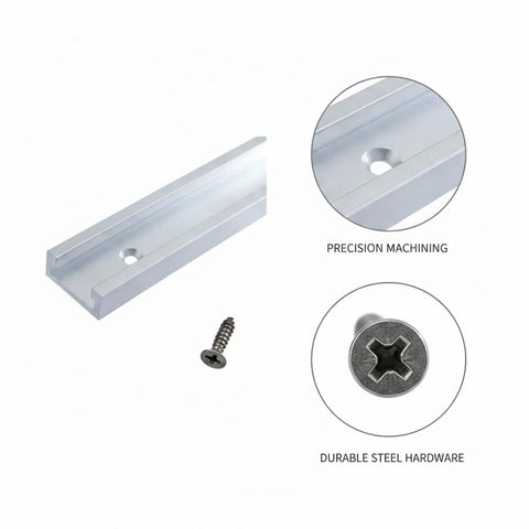 T-Track Slider For Woodworking Jigs With Aluminum Alloy Stop Block For Table Saw And Miter Saw, smooth glide and precision machining