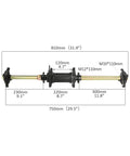 32 Inch Rear Axle Kit With Swingarm Bracket And 4 Stud Wheel Hubs 530 32T Sprocket Chain Brake Disc And Caliper Throttle Lever For 110cc 125cc 150cc 200cc ATVs Quad Go Karts GY6 with dimensions