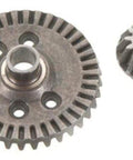 Beefy Differential Gear Set For RC Cars Steel Ring And Pinion Gears Rear Diff Upgrade Includes Ring Gear And Pinion Replacement For Worn Or Damaged Gears Durable Steel Construction For Smooth Lasting Performance showing steel gears.