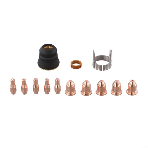 Premium 13Pcs Plasma Cutting Consumables Set With Ultra-Sharp 0.9mm Nozzles And Durable Electrodes for IPT45 and Ti-Pc45 tools