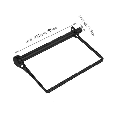 Four Pack One Quarter Inch By Three And Five Thirty Second Inch Beefy Trailer Hitch Pin With Clip Locking Pin Black Zinc Coated