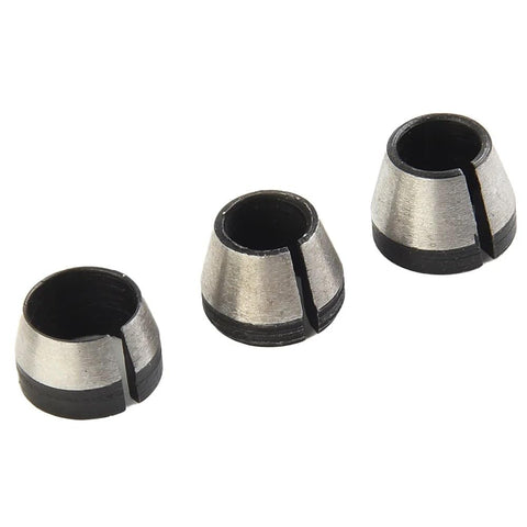 Three Piece Collet Chuck Set 6mm 6.35mm 8mm For Engraving Trimming Machines, Electric Routers And Milling Cutters