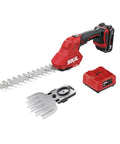 No Sweat Smooth Operator 20V Heavy Duty Cordless Electric Hedge Trimmer And Grass Weedeater 2 In 1 Lightweight Yard Grooming Tool Kit with battery and blades.