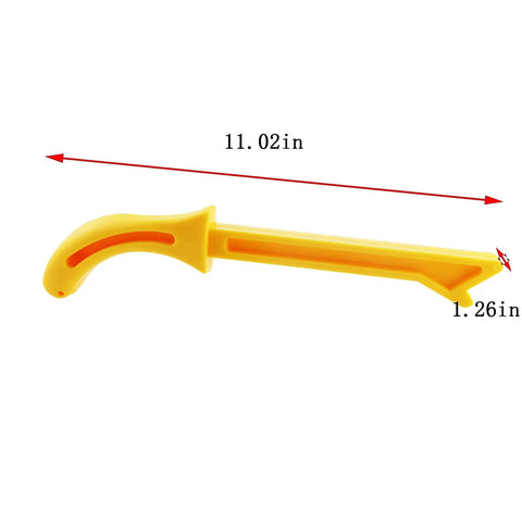 Bright Yellow Ergonomic Woodworking Push Stick For Table Saws Jigsaws And Planers High Visibility Power Tool Accessory, dimensions shown