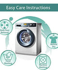 Easy care instructions for laundry including daily dust removal, hand washing, machine washing, and natural drying.