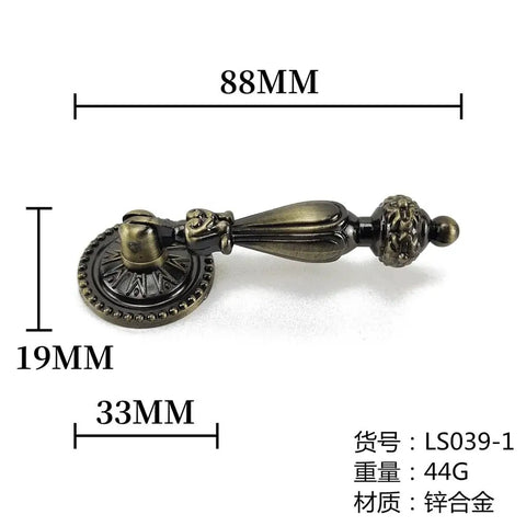 Antique European Pendant Cabinet Handle Brass Vintage Drawer Door Hardware 88mm length with classic charm and durability