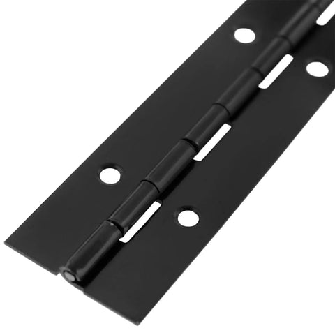 Heavy Duty Matte Black Piano Hinges 6 X 1 Inch With Twelve Mounting Screws Two Pack Thickened Steel Anti Rust Coating close-up view