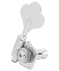 Silver Steel Bass Tuner Knobs For Electric Bass Vintage Open Design Bronze Gear Core Chrome Plated Fine Tuning Tool With Round Cover Fits Right Row And Left Row Basses, showing detailed side view of tuner knob and gear.