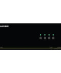 Top Shelf Secure Kvm Switch NiaP 3.0 Certified Four Port Quad Monitor Displayport 1.2 4K Solution Plug And Play Desktop Rig That Slaps And Keeps Your Operations Smooth With Zero Headaches For Dope Tech Teams Daily, black KVM switch with four input ports.