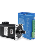 Beefed Up High Torque Closed Loop Stepper Servo Motor Driver Set With 8.5 Nm Torque, 136mm Length, 1000 Line Encoder on white background