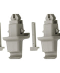 Sun Visor Clip Retainer Holder for Chevy Express and GMC Savana Vans 2003 to 2025, gray, set of 2 with mounting parts.