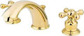 Vintage Old School Victorian 8 Inch Widespread Lavatory Faucet With Pop Up Drain Polished Brass Finish 3 Hole Installation