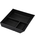 Custom Fit Center Console Organizer Tray For Tesla Cybertruck 2024 Plus featuring rigid ABS plastic, large and small compartments for storage.