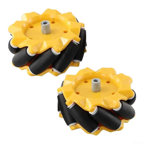 Omnidirectional Mecanum Wheel Kit 80mm Diameter With ABS Rubber Grippy Treads for Smart Robot Car DIY Chassis 2 Pack