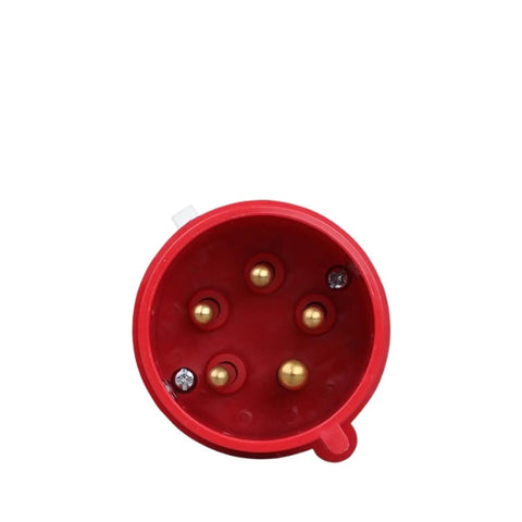 Beefy 16 To 32A Industrial Connector Socket Surface And Recessed Mount IP44 Waterproof Portable Power Supply Aviation Connector Built For Tough Job Sites red 5-pin view