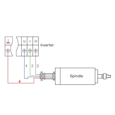 Wiring diagram for Workhorse CNC Water Cooling Spindle Motor Pumping Out Killer 6.5KW Milling Power.