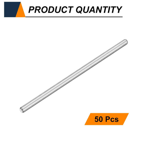 Heavy Duty 50 Pack M2 Dowel Pins 2 Millimeter X 50 Millimeter Long 304 Stainless Steel Cylindrical Shelf Support Pegs individual dowel pin with silver finish
