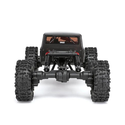Front view of Ascent-18 Apex 1/18 Scale Brushless Rock Crawler With Carbon Fiber Chassis, 4WD RC Car For Adults, showcasing suspension detail