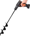 TCBWFY garden auger drill bit for planting, 1.6×16.5 in, spiral auger mounted on cordless drill