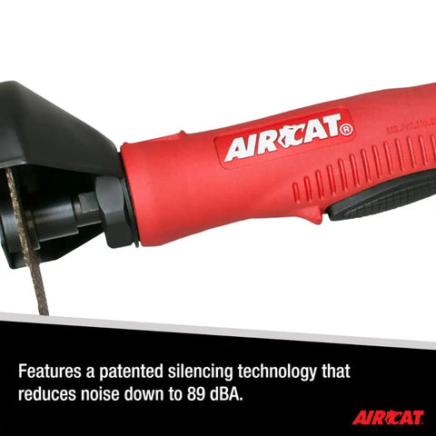 Silencing Tech 1 HP 14,000 RPM 4 Inch Composite Cut Off Tool With Ergonomic Handle Ultra Quiet 89 dBA handle close-up