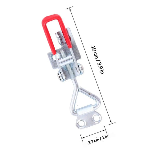 Sturdy 8 Pc Adjustable Toggle Latches With Zinc Coating For Cabinets And Tables Durable Rust Resistant Lock Hasps Perfect For Indoor Outdoor Use Quick Release Galvanized Iron Clamps That Hold Tight, 10cm latch with red handle
