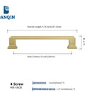 Brushed Gold Cabinet Handles 10 Pack 5 Inch Hole Center Pulls with screws